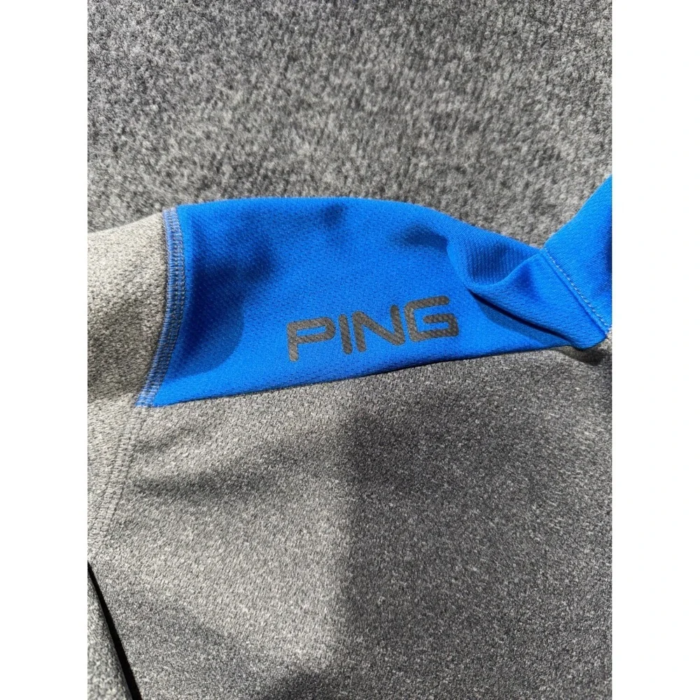 Ping Peak Jacket Mens Large Gray Blue 1/4 Zip Golf Pullover 15S3014
